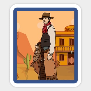 Retro Wild West Cowboys Rodeo Sticker